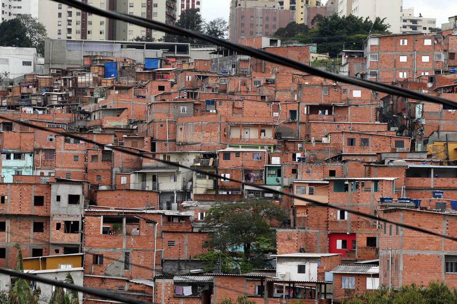  Vista geral da favela de Paraisópolis, zona sul da capital paulista.