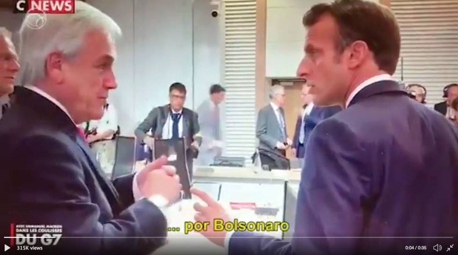 SebastiÃ¡n PiÃ±era (Ã  esquerda) e Emmanuel Macri falam sobre Bolsonaro nos bastidores da cÃºpula do G20