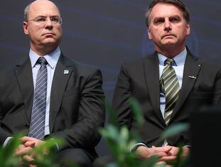 Witzel e Bolsonaro participam de cerimônia de integração do submarino Humaitá, no dia 11 de outubro.